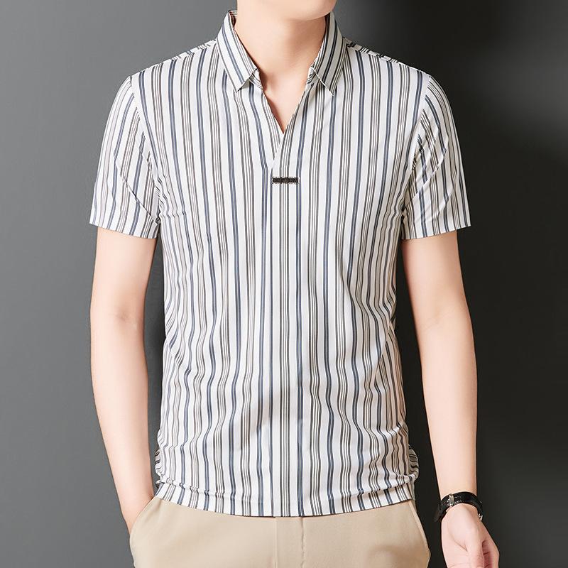 🎊50% OFF TODAY ONLY🎉Men's Summer Striped Wrinkle-free Shirt