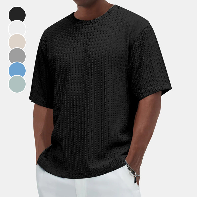⏳Limited time 50% OFF💥Men's Casual Versatile Textured Crew Neck T-Shirt