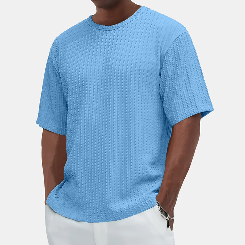 ⏳Limited time 50% OFF💥Men's Casual Versatile Textured Crew Neck T-Shirt