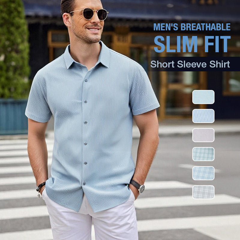 🔥55% OFF Men's Breathable Slim Fit Short Sleeve Shirt