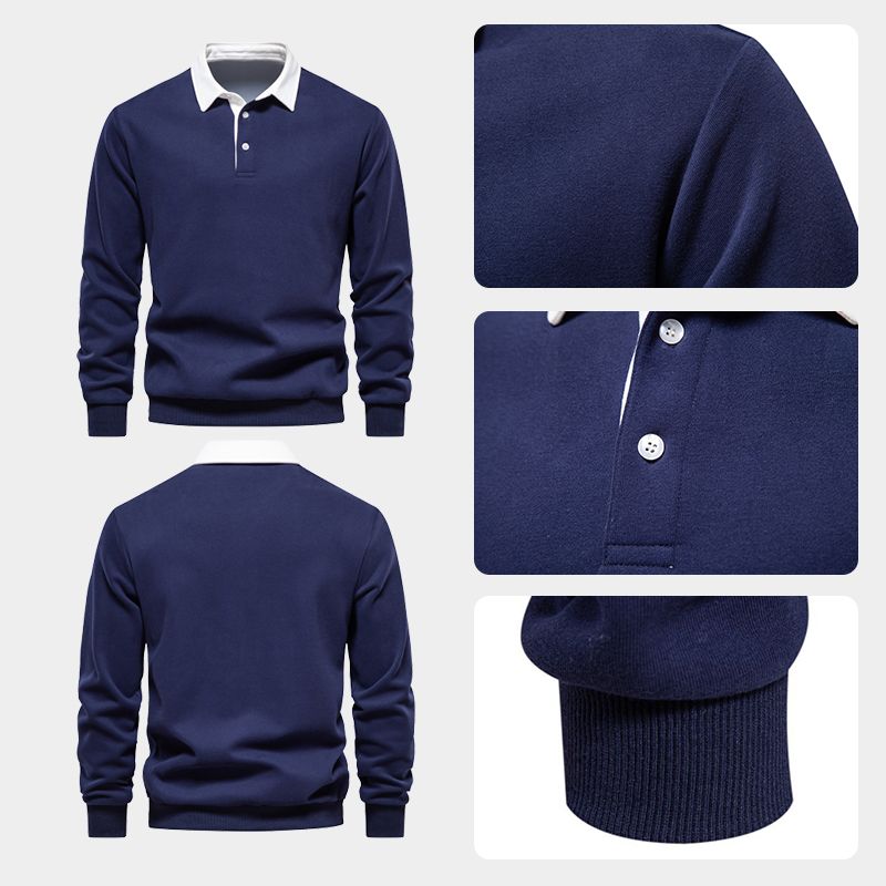 🍁🎁Men's Autumn Casual Long-sleeve Lapel Sweatshirt