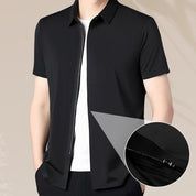 Men's Business Casual Short-Sleeve Zipper Shirt