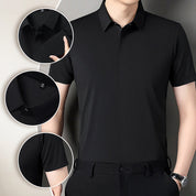 Men's Business Casual Short-Sleeve Zipper Shirt