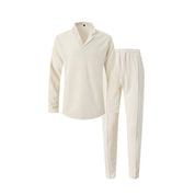 Men's Minimalist Lounge Set - Shirt & Drawstring Pants