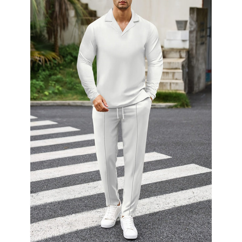Men's Minimalist Lounge Set - Shirt & Drawstring Pants