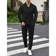 Men's Minimalist Lounge Set - Shirt & Drawstring Pants