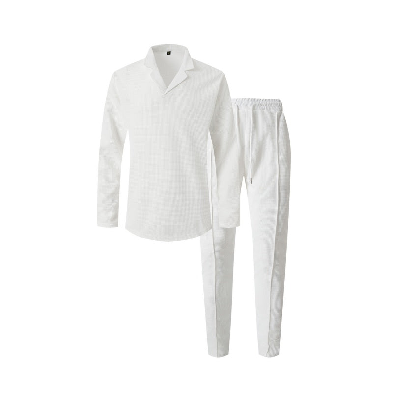 Men's Minimalist Lounge Set - Shirt & Drawstring Pants