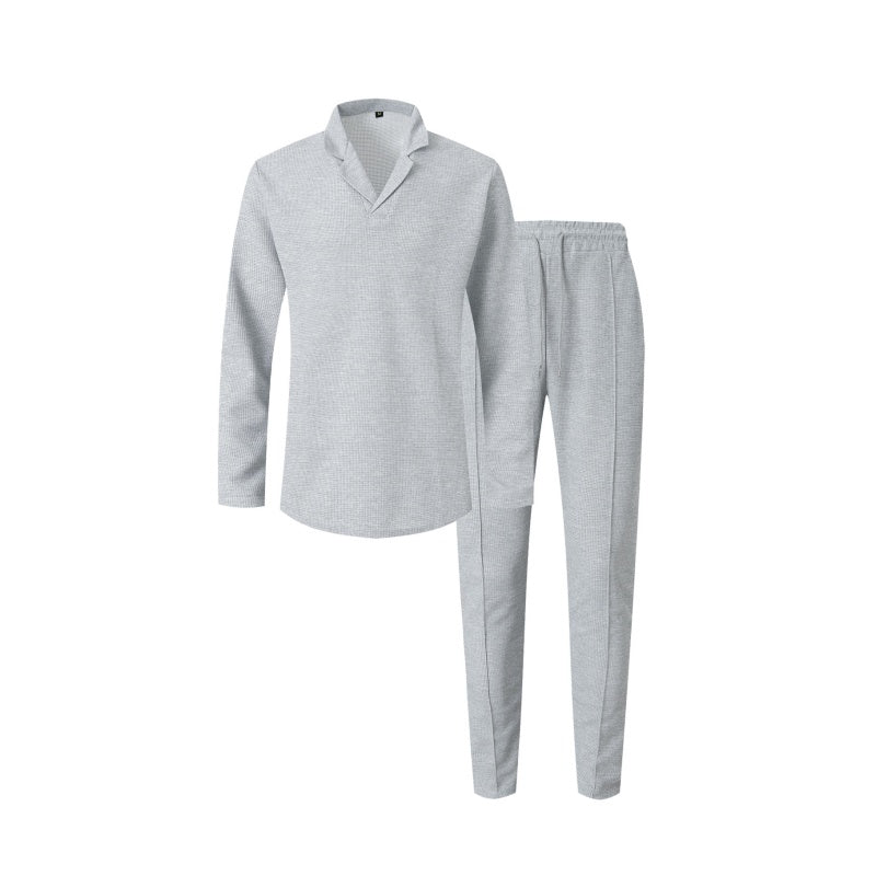 Men's Minimalist Lounge Set - Shirt & Drawstring Pants