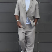 End-of-Summer Sale✨Modern Minimalist Short Sleeve Blazer & Pants Set