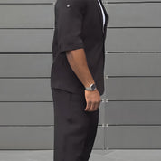 End-of-Summer Sale✨Modern Minimalist Short Sleeve Blazer & Pants Set