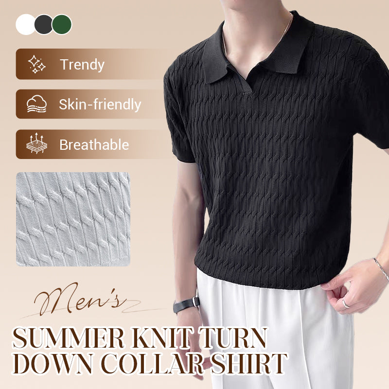 Autumn New Arrivals🌟🍁Men's Knit Turn-Down Collar Shirt