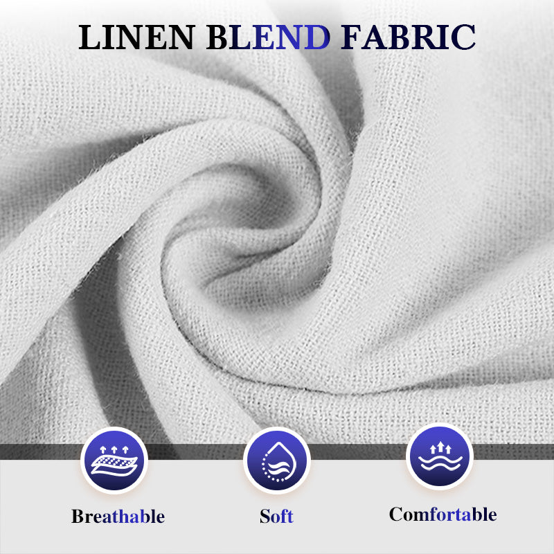 🔥Summer Hot🔥Men's Elastic Drawstring Cotton Linen Solid Shorts🩳