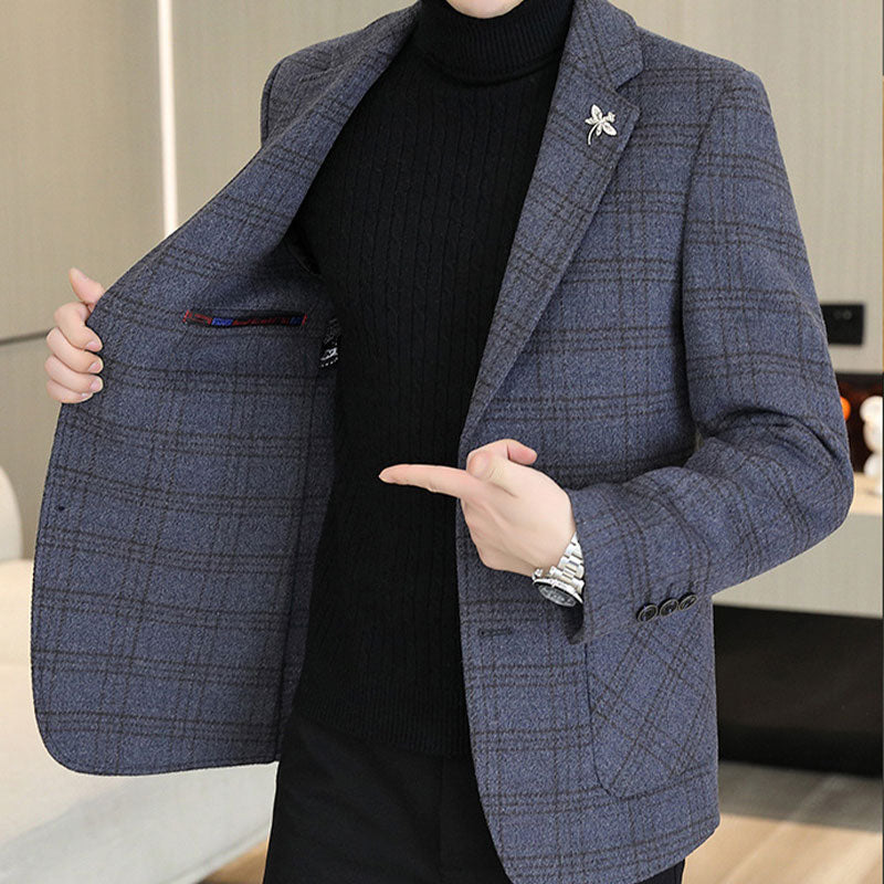 Luxury Style👑Men's Plaid Tweed Coat Jacket