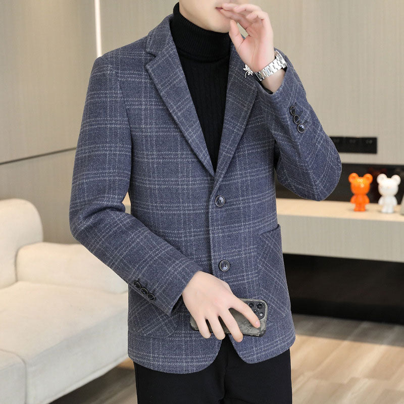 Luxury Style👑Men's Plaid Tweed Coat Jacket