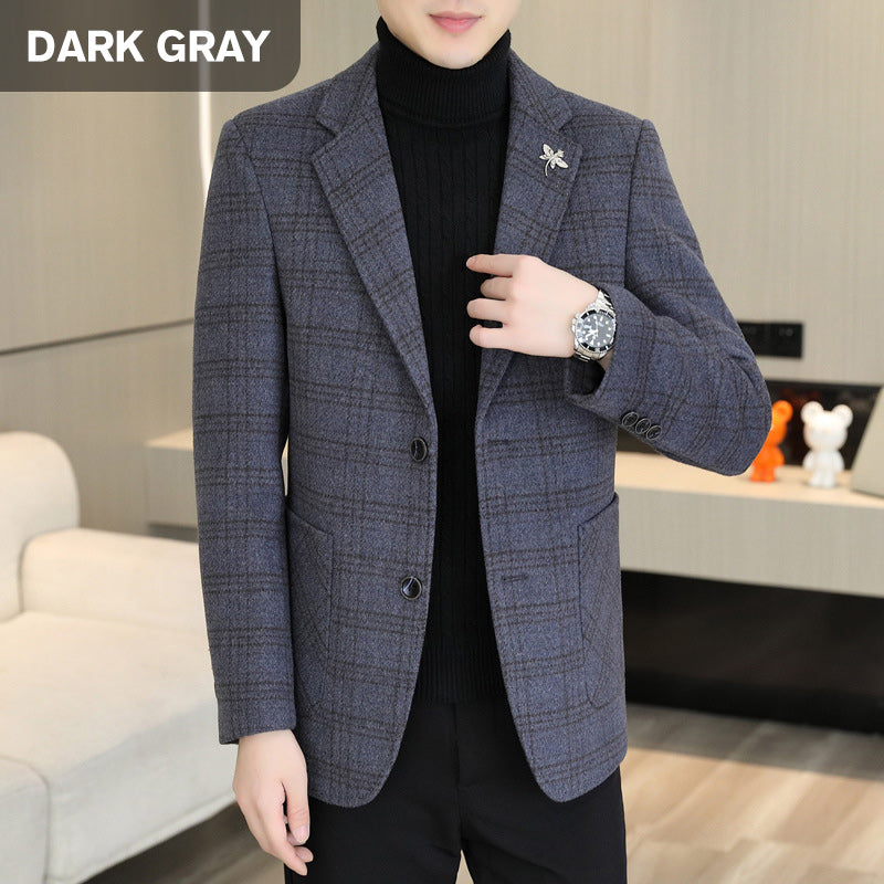 Luxury Style👑Men's Plaid Tweed Coat Jacket