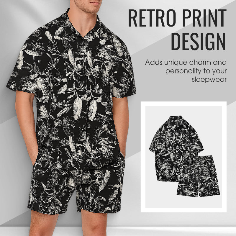 🔥Today only: 52% off⌛Men's Summer Retro Print Pajama Set