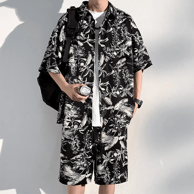 🔥Today only: 52% off⌛Men's Summer Retro Print Pajama Set