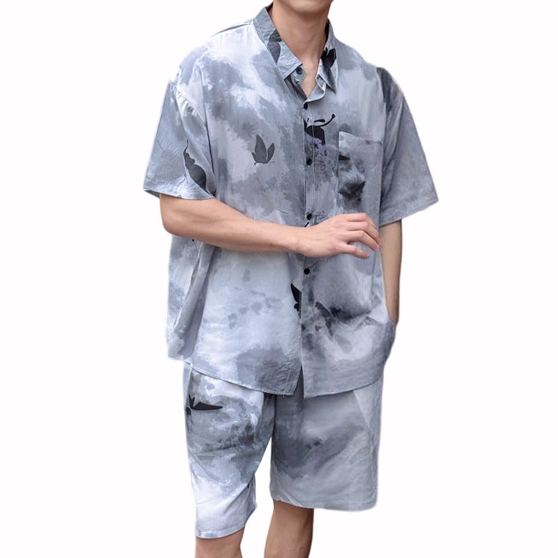 🔥Today only: 52% off⌛Men's Summer Retro Print Pajama Set