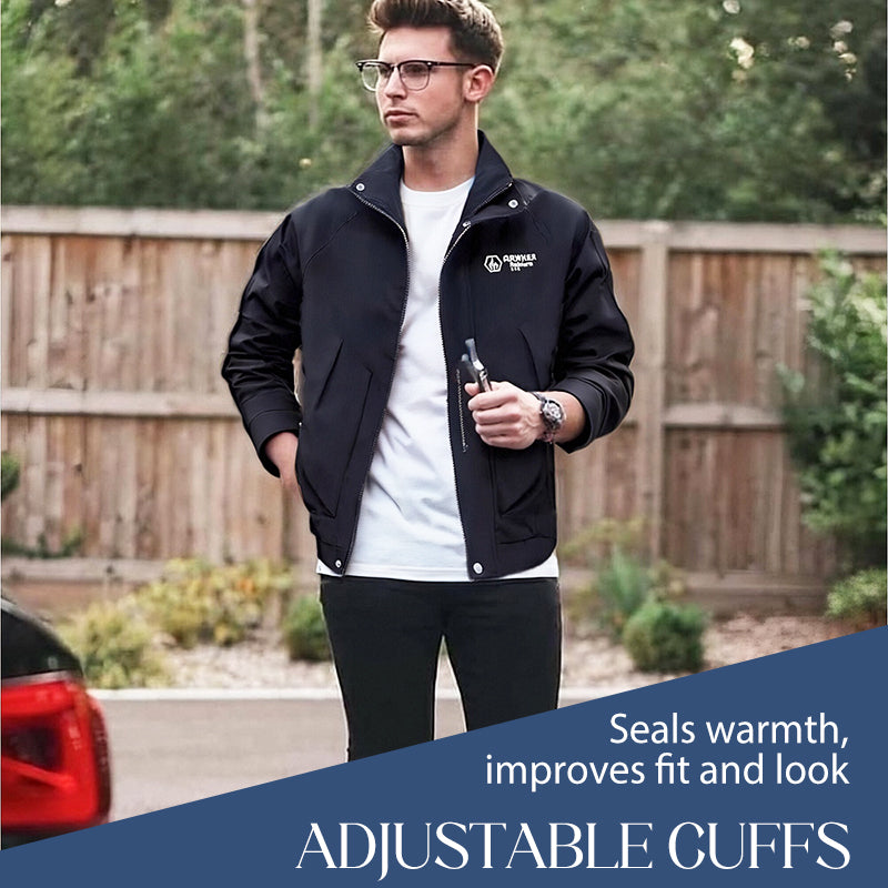 Men's Slim-Fit Utility Jacket with Stand Collar