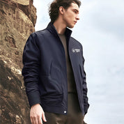 Men's Slim-Fit Utility Jacket with Stand Collar