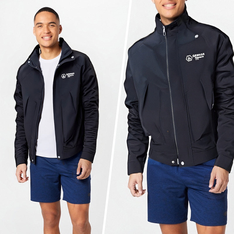 Men's Slim-Fit Utility Jacket with Stand Collar