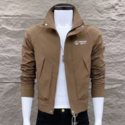 Men's Slim-Fit Utility Jacket with Stand Collar