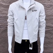 Men's Slim-Fit Utility Jacket with Stand Collar
