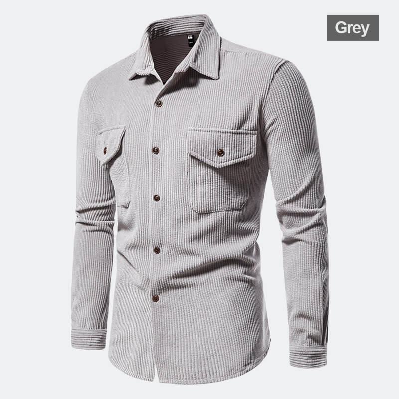 🍁Autumn New✨Men's Corduroy Shirt Button Long Sleeve Casual Blouse