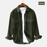 🍁Autumn New✨Men's Corduroy Shirt Button Long Sleeve Casual Blouse