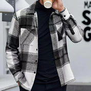 👔✨Men's Casual Thickened Warm Plaid Jacket With Flannel Lining