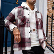 👔✨Men's Casual Thickened Warm Plaid Jacket With Flannel Lining