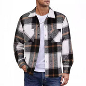 👔✨Men's Casual Thickened Warm Plaid Jacket With Flannel Lining