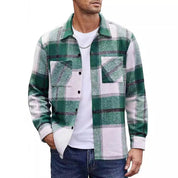 👔✨Men's Casual Thickened Warm Plaid Jacket With Flannel Lining