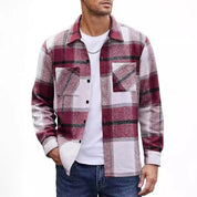 👔✨Men's Casual Thickened Warm Plaid Jacket With Flannel Lining
