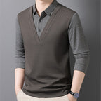 Men’s Layered Look Knit Shirt