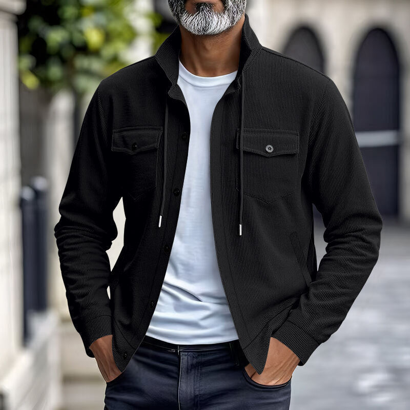 🔥Warm and Stylish✨Men's Corduroy Button-Down Long Sleeve Jacket