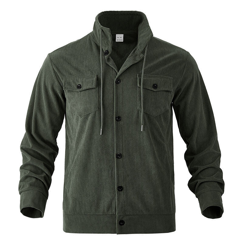 🔥Warm and Stylish✨Men's Corduroy Button-Down Long Sleeve Jacket