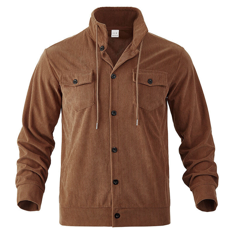 🔥Warm and Stylish✨Men's Corduroy Button-Down Long Sleeve Jacket