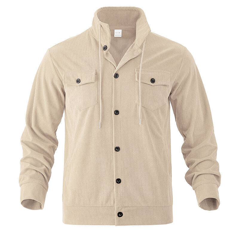🔥Warm and Stylish✨Men's Corduroy Button-Down Long Sleeve Jacket