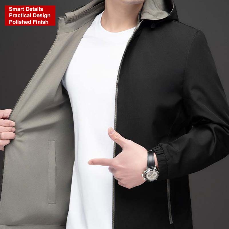 ✨Double-sided Wearable✨Men's Lightweight Casual Zip-Up Jacket