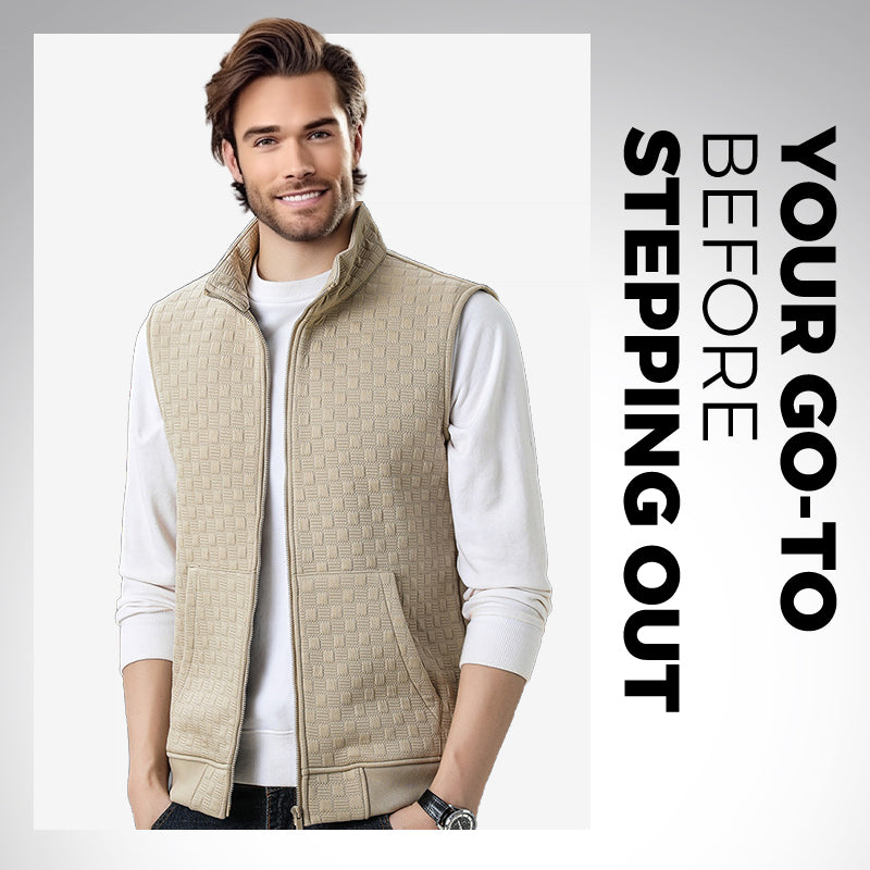 Men’s Solid Color Stab-Proof Vest Coat