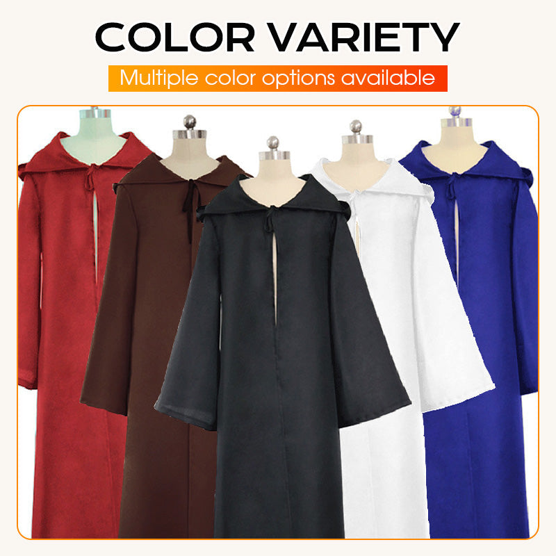 Solid-Color Hooded Robe Cloak