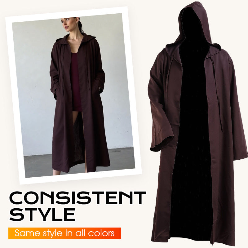 Solid-Color Hooded Robe Cloak