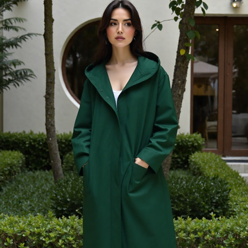 Solid-Color Hooded Robe Cloak
