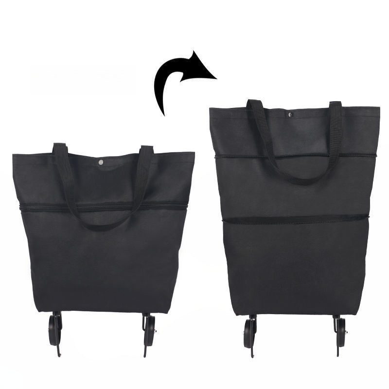 🛍️ Shop Online & Save ✨🛢️2-in-1 Foldable Shopping Cart – Portable Rolling Grocery Trolley