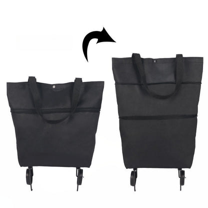 🛍️ Shop Online & Save ✨🛢️2-in-1 Foldable Shopping Cart – Portable Rolling Grocery Trolley