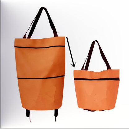🛍️ Shop Online & Save ✨🛢️2-in-1 Foldable Shopping Cart – Portable Rolling Grocery Trolley