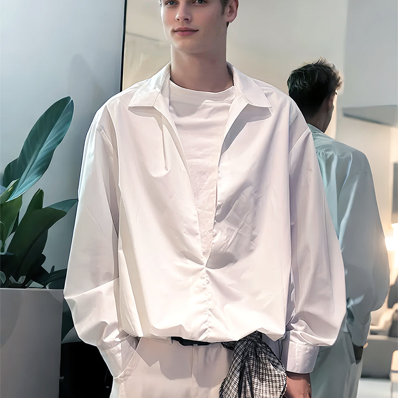 ✨New Arrivals✨Men's Fake Two-Piece Shirt - Deep V-neck stylish style🔥