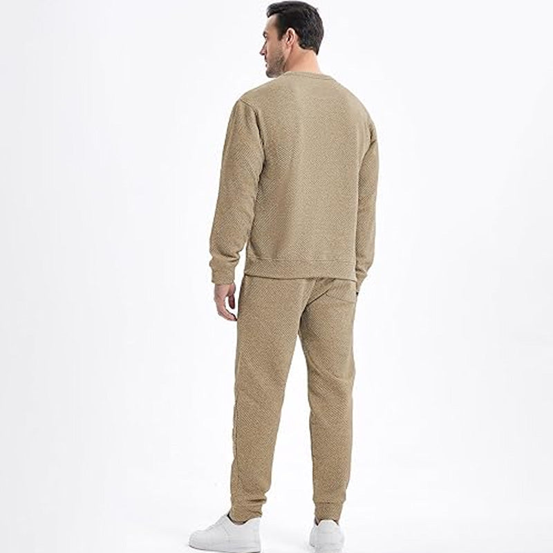 Fall/Winter Hot Sale🔥Men's Knit Jacquard Sweatshirt and Joggers Set