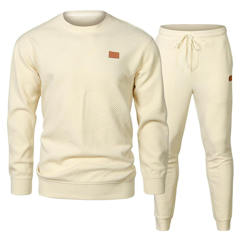 Fall/Winter Hot Sale🔥Men's Knit Jacquard Sweatshirt and Joggers Set
